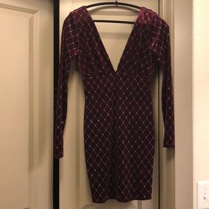 Maroon low back dress